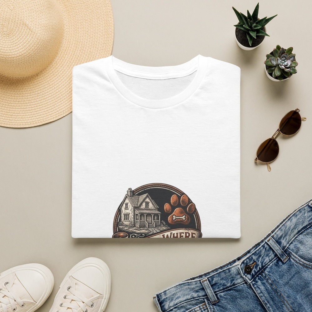 Three Dog Acres Home Is Where The Dog Is T-Shirt White Cotton Graphic Tee